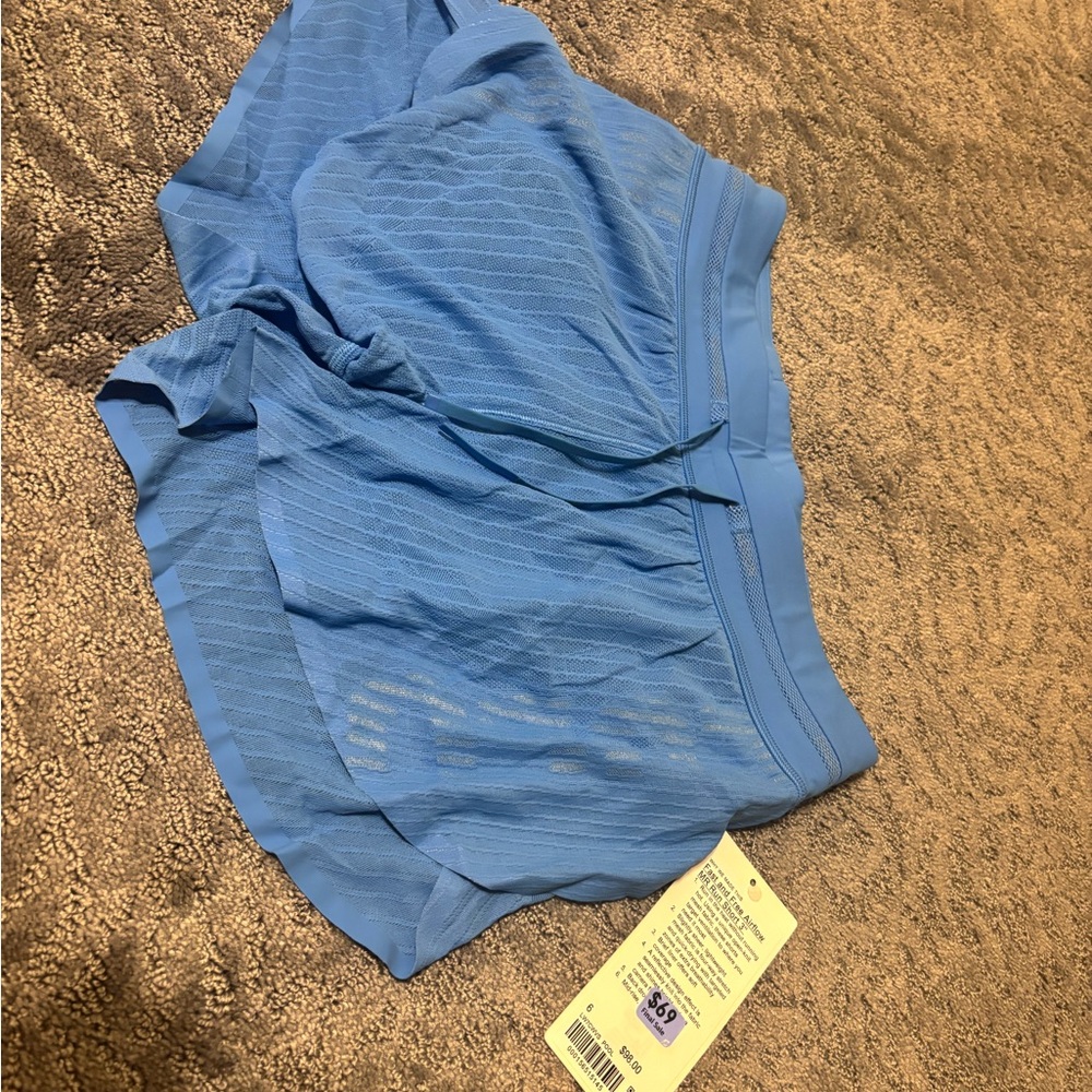 lululemon athletica Women's Light Blue Athletic Shorts fast and free airflow